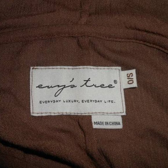 Evy’s Tree Kay Embroidered Poncho Desert Taupe Crinkle Rayon OS - Picture 3 of 8